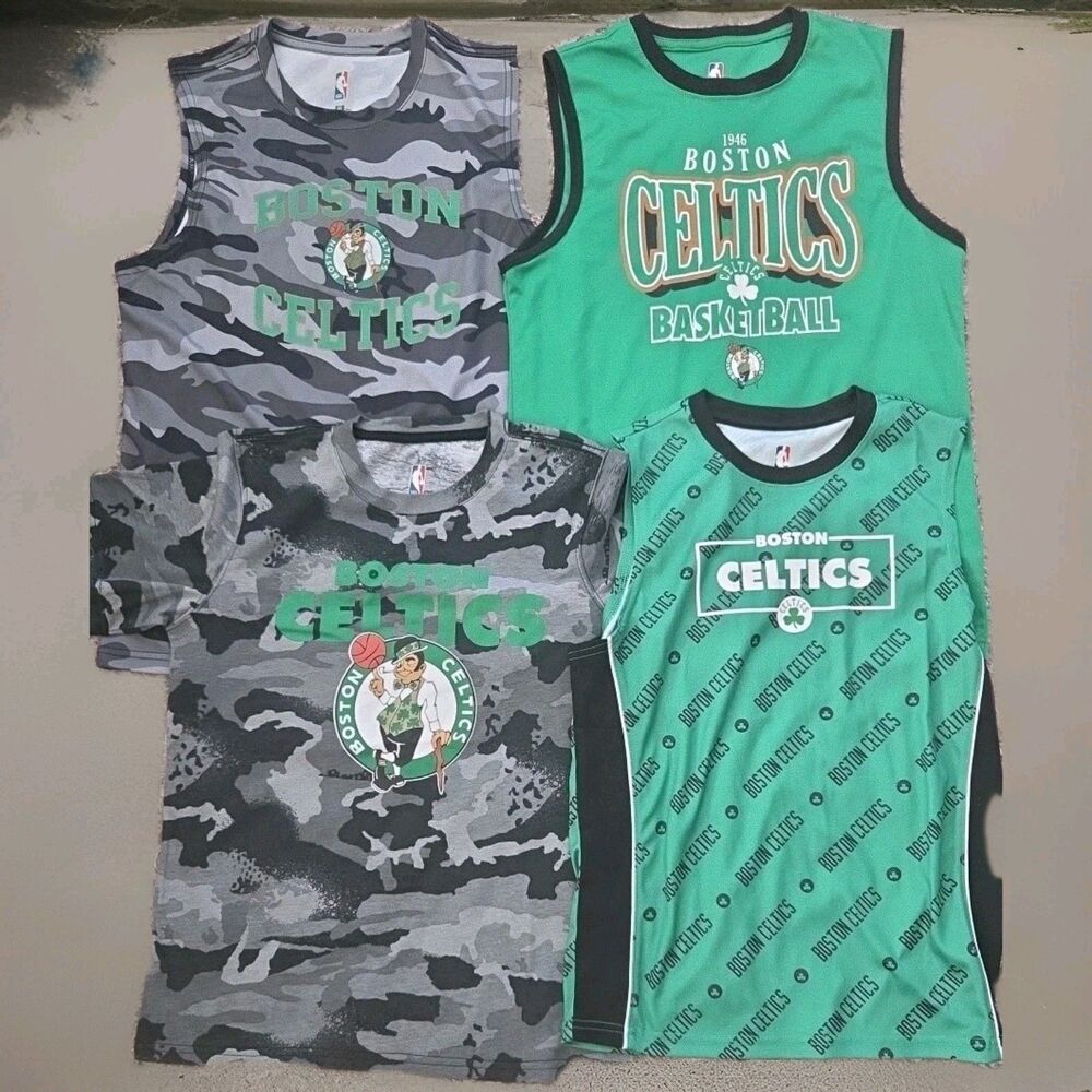 NBA Boston Celtics Lot of 4 Youth XL Tank Top / T Shirt Tatum Basketball Camo